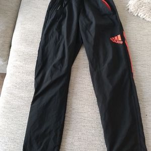 Mens Adidas black and neon orange joggers size s
